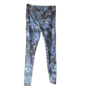 Under‎ Armour HeatGear Compression Leggings Womens Medium M Black Blue Sporty